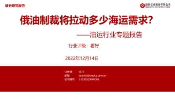 油运行业专题报告:俄油制裁将拉动多少海运需求?-20221214-浙商证券-47页