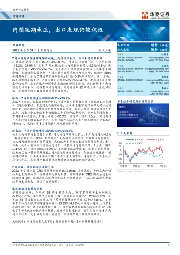 可选消费行业月报：内销短期承压，出口表现仍较积极-20230831-华泰证券-16页