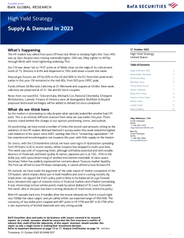 BofA Global Research-High Yield Strategy Supply  Demand in 2023-98829602