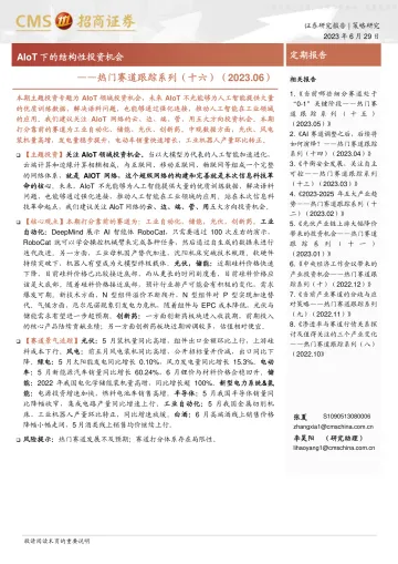 招商证券-热门赛道跟踪系列(十六)：AIoT下的结构性投资机会-230629