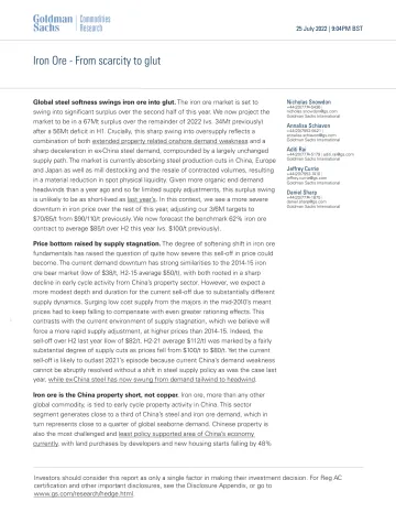 Iron Ore - From scarcity to glut(1)
