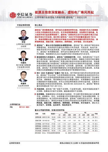 中信证券-公用环保行业新型电力系统专题,虚拟电厂:能源及信息深度融合,虚拟电厂乘风而起-230220