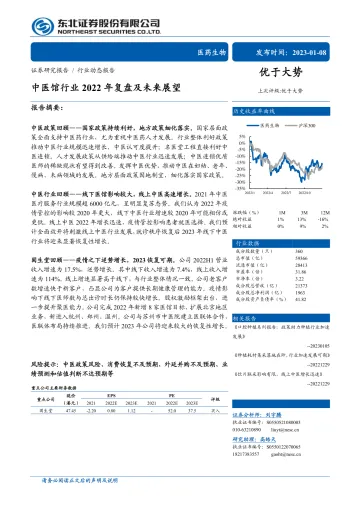 中医馆行业2022年复盘及未来展望-20230108-东北证券-16页