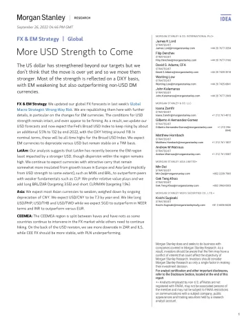 MS_ More USD Strength to Come