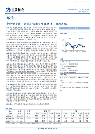 国盛证券-环保行业中特估专题:优质环保国企望迎估值、盈利共振-230601