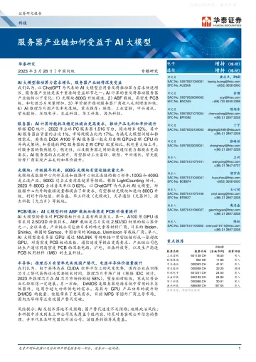 华泰证券-科技行业专题研究:服务器产业链如何受益于AI大模型-230328
