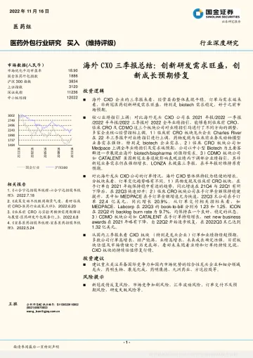 医药外包行业深度研究：海外CXO三季报总结，创新研发需求旺盛，创新成长预期修复-20221116-国金证券-25页