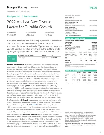 HUBS.N-Morgan Stanley-HubSpot, Inc. 2022 Analyst Day Diverse Levers for Durable