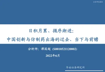 医药行业：日积月累、循序渐进，中国创新与仿制药出海的过去、当下与前瞻-20220619-华安证券-89页