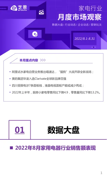 家电行业月度市场报告-艺恩-10页