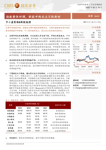 中小盘策略&新股梳理：指数整体回调，新股申购关注万凯新材-20220314-招商证券-17页