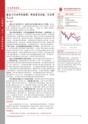 氟化工行业研究框架:新老需求共振,行业景气上行-20221221-东亚前海证券-34页