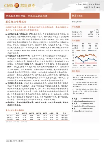 招商证券-航空行业专题报告:重视旺季票价弹性,积极关注暑运行情-230615