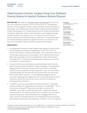 Global Economics Comment_ European Energy Crisis Dashboard_ Growing Evidence for Industrial Shutdowns (Kodnani_Struyven)(1)