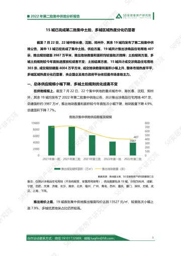 58安居客房产研究院-2022年第二批集中供地分析报告-9页