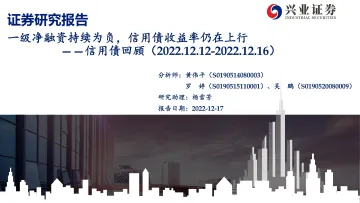 信用债回顾:一级净融资持续为负,信用债收益率仍在上行-20221217-兴业证券-37页