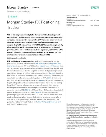 Morgan Stanley Fixed-Morgan Stanley FX Positioning Tracker