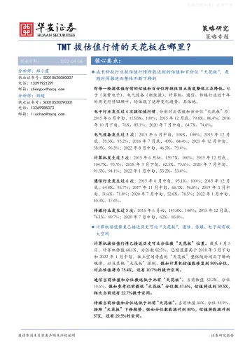 华安证券-策略研究:TMT拔估值行情的天花板在哪里?-230408
