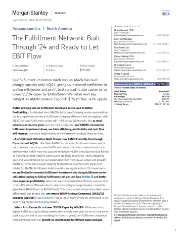 AMZN.OQ-Morgan Stanley-Amazon.com Inc The Fulfillment Network Built Through 24 a.