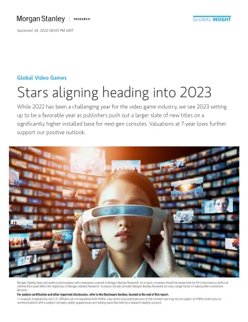Morgan Stanley-Global Video Games Stars aligning heading into 2023