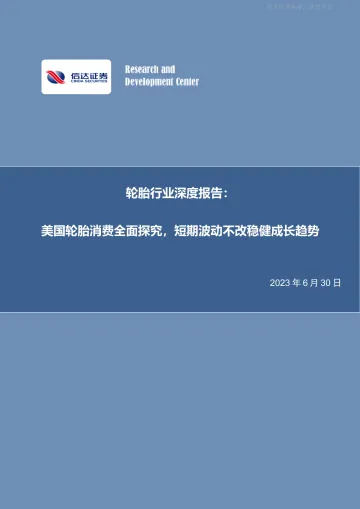 信达证券-轮胎行业深度报告:美国轮胎消费全面探究,短期波动不改稳健成长趋势-230630