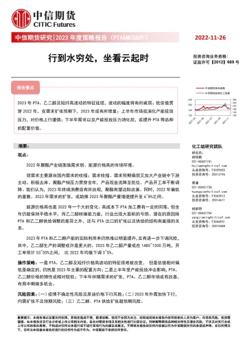 2023年度策略报告（PTA&MEG&PF）：行到水穷处，坐看云起时-20221126-中信期货-18页