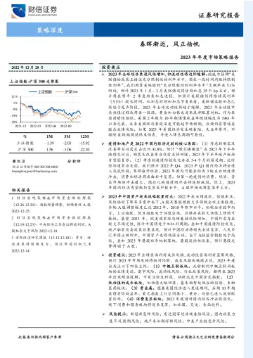 2023年年度市场策略报告:春晖渐近,风正扬帆-20221228-财信证券-45页