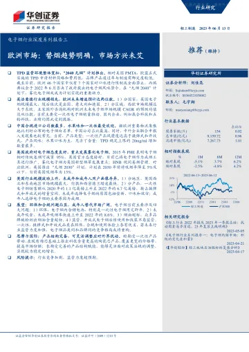 华创证券-电子烟行业深度系列报告三:欧洲市场,替烟趋势明确,市场方兴未艾-230613