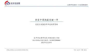 光伏行业2023年年度投资策略:供需中周期最关键一年-20221229-太平洋证券-41页