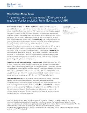 China Healthcare_ Medical Devices_ 1H preview_ focus shifting towards 3Q recovery and regulatory_policy evolution; Prefer Buy...(1)
