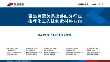 2023年度化工行业投资策略:聚焦供需关系改善细分行业,推荐化工先进制造材料方向-20221201-国信证券-87页
