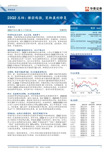 农林牧渔行业专题研究:23Q2总结,猪弱鸡强,宠物盈利修复-20230906-华泰证券-39页