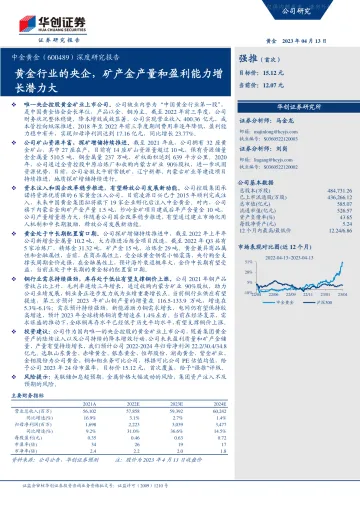 华创证券-中金黄金(600489)深度研究报告:黄金行业的央企,矿产金产量和盈利能力增长潜力大-230413