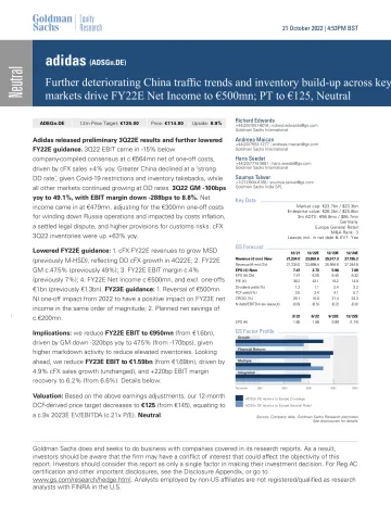 adidas (ADSGn.DE)_ Further deteriorating China traffic trends and inventory build-up across key markets drive FY22E Net Incom...(1)