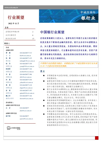 中诚信-中国银行业展望11月-27页