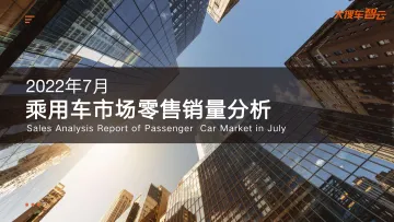 大搜车智云-2022年7月乘用车市场零售销量分析-2022.08-22页-WN8