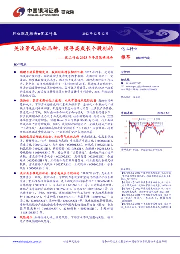 化工行业2023年年度策略报告:关注景气底部品种,探寻高成长个股标的-20221212-银河证券-44页
