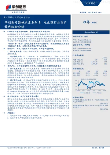 华创证券-医疗器械行业深度研究报告-华创医疗器械求索系列5:电生理行业国产替代机会分析-230520