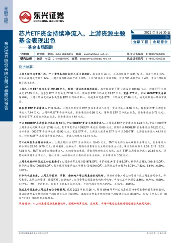 基金市场跟踪:芯片ETF资金持续净流入,上游资源主题基金表现出色-20220830-东兴证券-18页