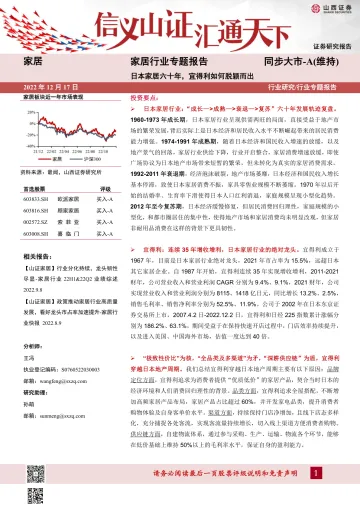 家居行业专题报告:日本家居六十年,宜得利如何脱颖而出-20221217-山西证券-41页