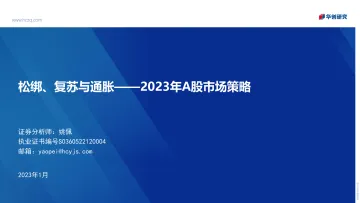 2023年A股市场策略:松绑、复苏与通胀-20230103-华创证券-65页