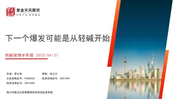 纯碱玻璃半年报：下一个爆发可能是从轻碱开始-20220627-紫金天风期货-26页