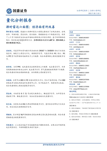 择时雷达六面图:经济面有所改善-20220903-国盛证券-23页