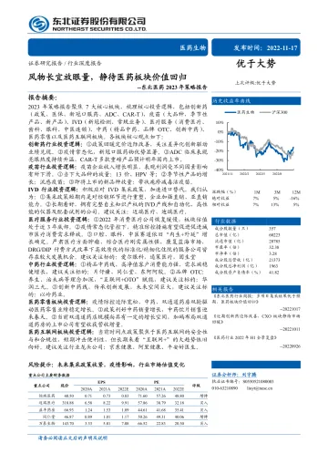 医药生物行业东北医药2023年策略报告:风物长宜放眼量,静待医药板块价值回归-20221117-东北证券-64页