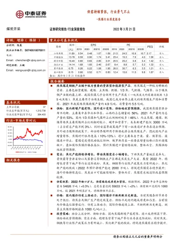焦煤行业深度报告:供需持续紧张,行业景气不止-20220321-中泰证券-42页