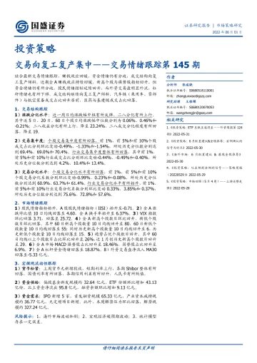 交易情绪跟踪第145期:交易向复工复产集中-20220601-国盛证券-15页