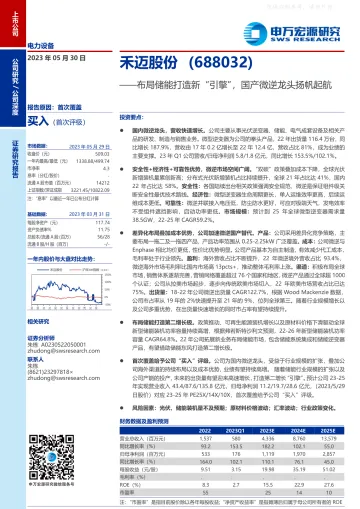 申万宏源-禾迈股份(688032)布局储能打造新“引擎”,国产微逆龙头扬帆起航-230530