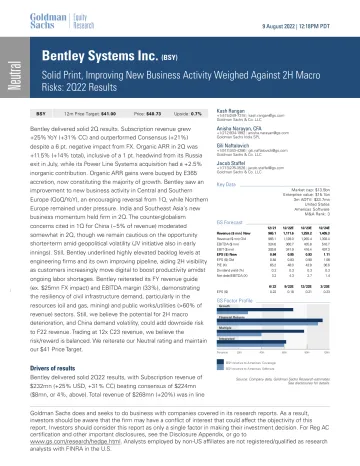 Bentley Systems Inc. (BSY)_ Solid Print, Improving New Business Activity Weighed Against 2H Macro Risks_ 2Q22 Results(1)