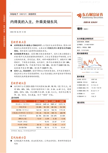 东方财富证券-科陆电子(002121)深度研究:内得美的入主,外乘美储东风-230613
