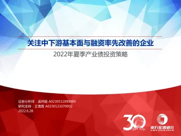 2022年夏季产业债投资策略:关注中下游基本面与融资率先改善的企业-20220628-申万宏源-46页